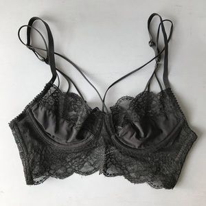 Black lace bra